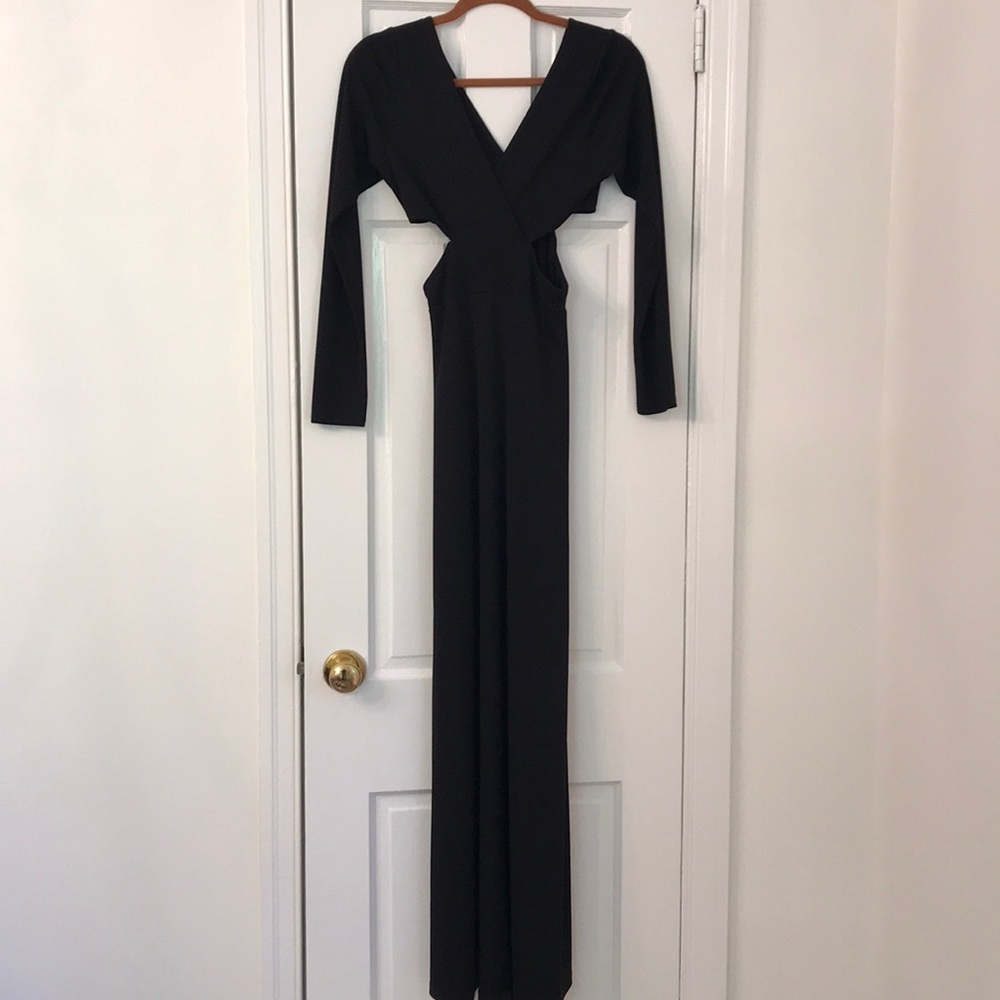 Beautiful black long sleeve dress with cut outs